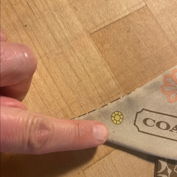 Coach Silk Signature Scarf Twilly Ponytail w Flowers & Butterflies! - Picture 5 of 6